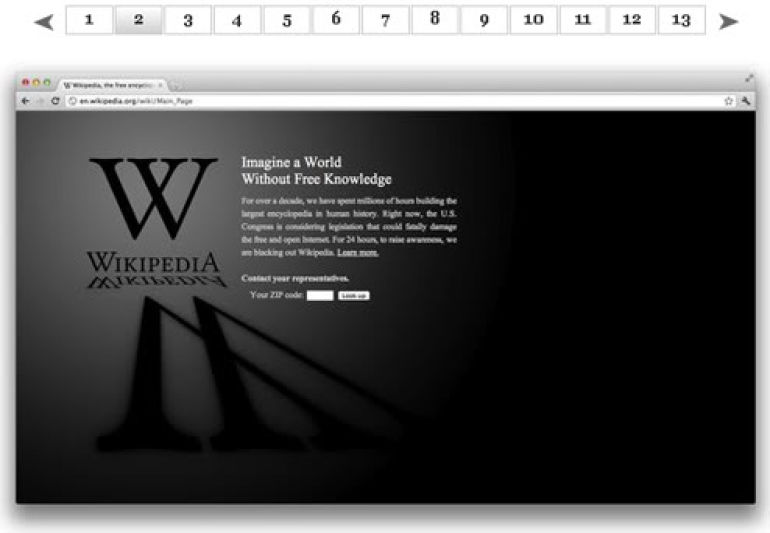 SOPA Blacked out sites