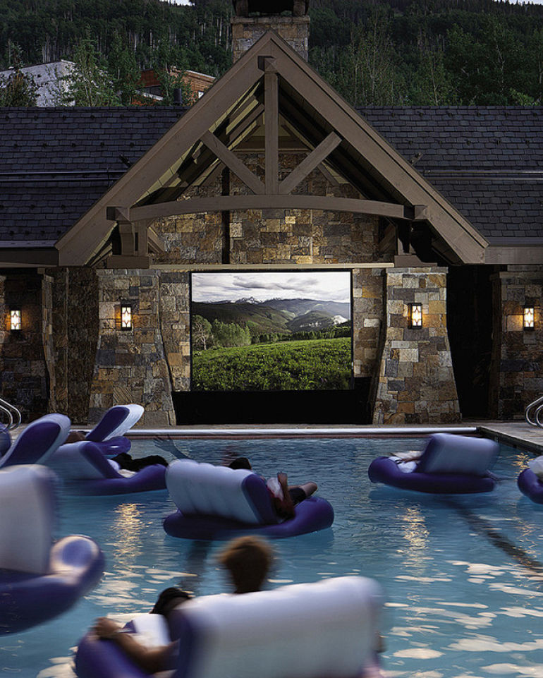 Swimming pool home cinema