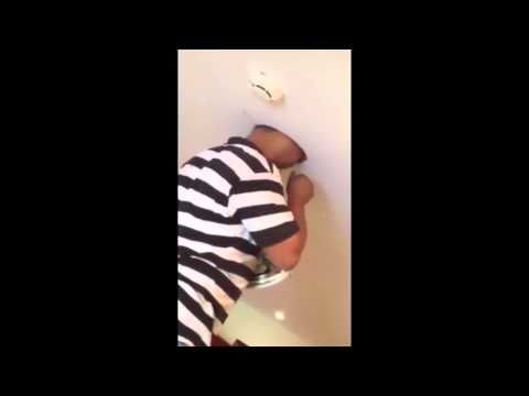 Electrician stuck his head in the ceiling