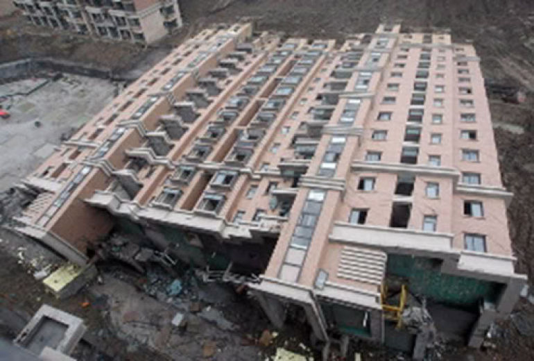 Fallen building