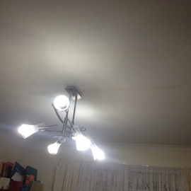 After from old light fittings to modern one, all holes on ceilin