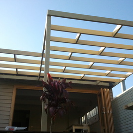 Samtex designed the shape and size of this particular pergola